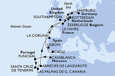 Carte de l'itinéraire