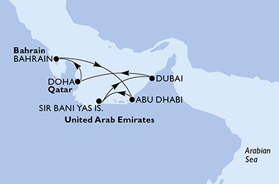 carte Dubai et les Emirats, 8 jours