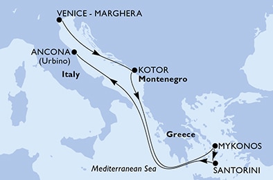 carte Méditerranée, 7 jours
