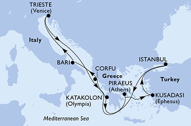 carte Méditerranée, 10 jours