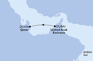 carte Dubai et les Emirats, 2 jours