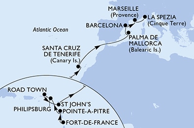 Carte de l'itinéraire