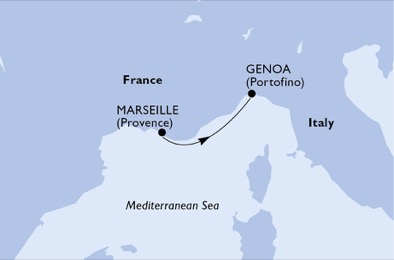 carte Méditerranée, 2 jours