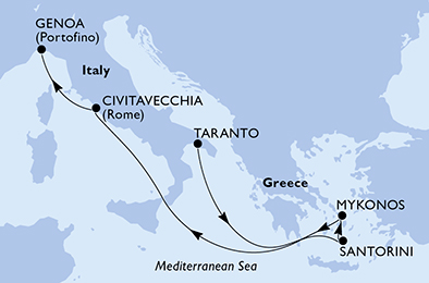 carte Méditerranée, 7 jours