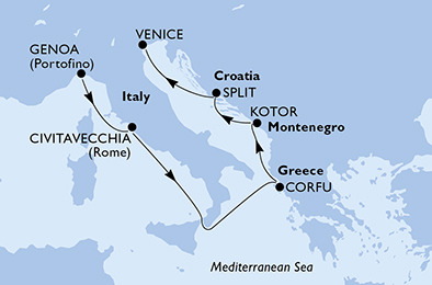 carte Méditerranée, 7 jours