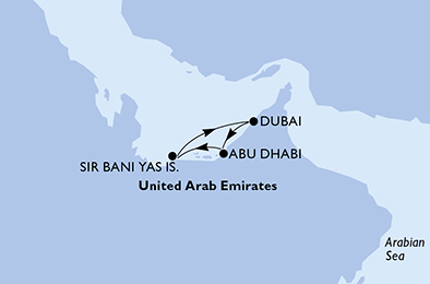 carte Dubai et les Emirats, 6 jours
