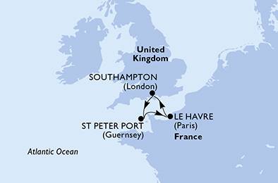 carte Europe du Nord, 4 jours