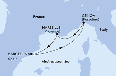 carte Méditerranée, 4 jours