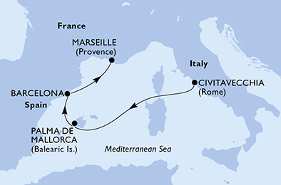 carte Méditerranée, 5 jours