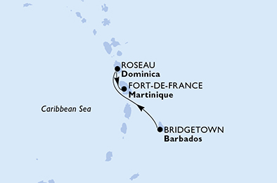 carte Caraïbes et Antilles, 3 jours