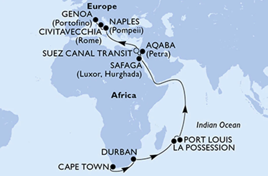 carte *Cap sur l'Afrique du Sud, 29 jours