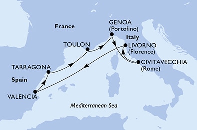 carte Méditerranée, 8 jours