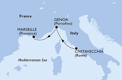 carte Méditerranée, 3 jours