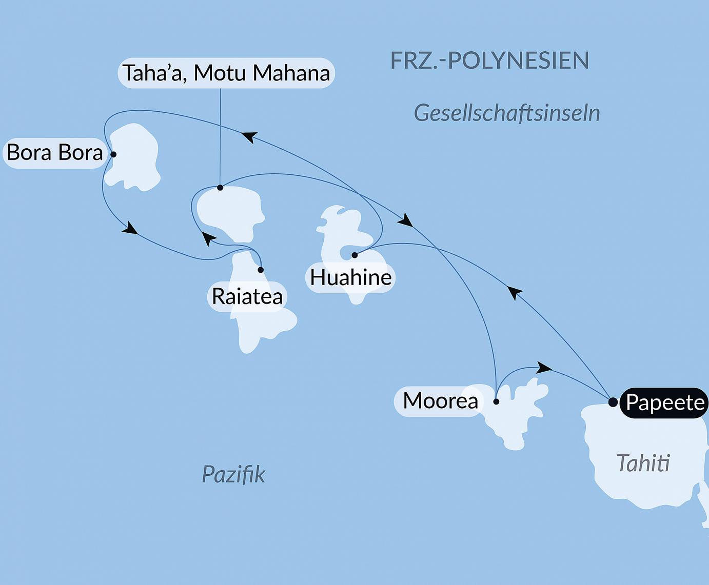 carte Perles des îles de la Société, 8 jours