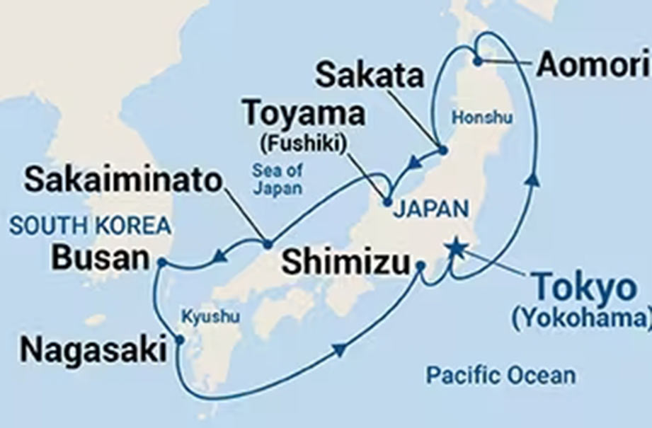 carte *Au pays du soleil levant, 14 jours au Japon avec séjour à Tokyo  inclus 