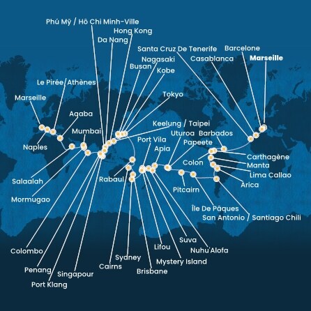 carte *Tour du Monde, 117 jours