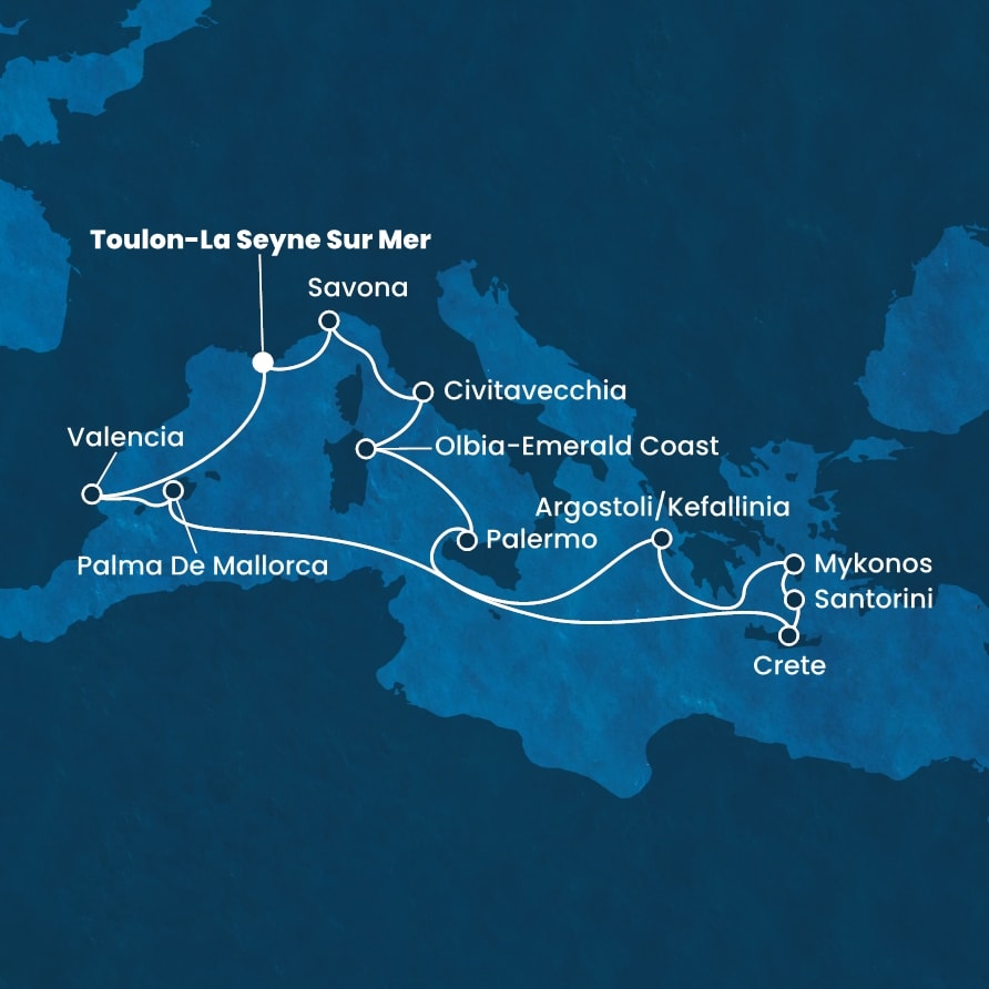 carte *Tresors de la mer Egée, 15 jours