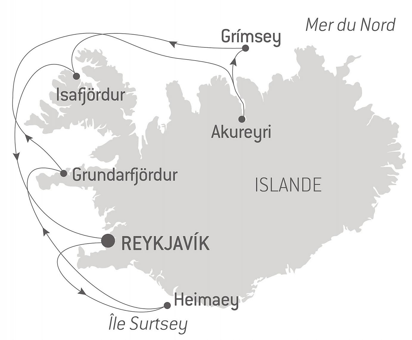 carte Mosaïque islandaise, 8 jours