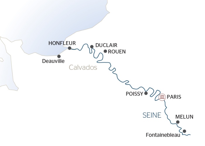 carte La Seine et ses méandres, un fleuve unique (formule port/port), 7 jours - HFP_PP