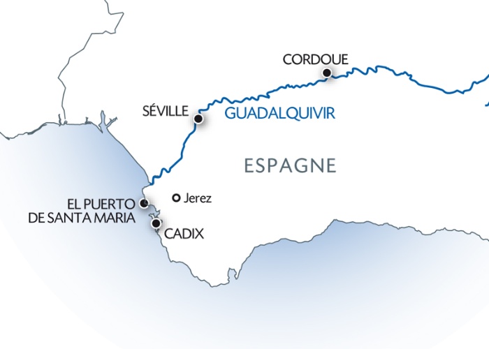 carte Noël Andalou : Le Guadalquivir et la baie de Cadix (formule port/port), 6 jours - NAD_PP