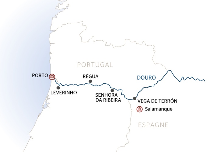 carte Croisière famille - Porto , la vallée du Douro (formule port/port), 6 jours - POF_FAMPP
