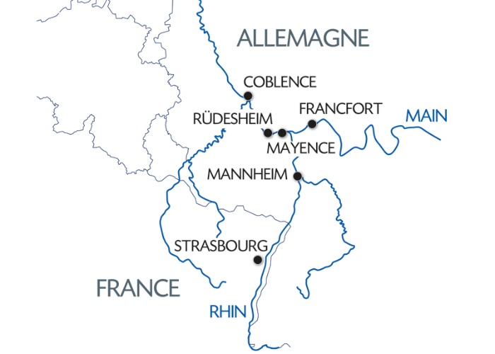 carte 3 fleuves : le Rhin, la Moselle et le Main (formule port/port), 7 jours - SFS_PP