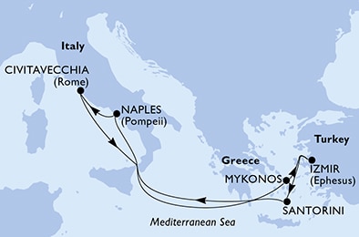 carte *Iles Grecques, 8 jours