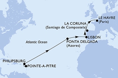 carte *Grande croisière, 15 jours
