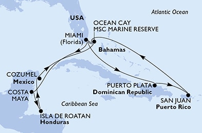 carte Caraïbes et Antilles, 15 jours