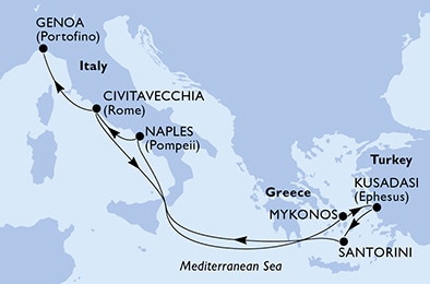 carte Méditerranée, 9 jours