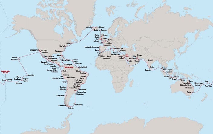 carte Etats-Unis, Pérou, France, Polynésie française, îles Cook – 198 jours