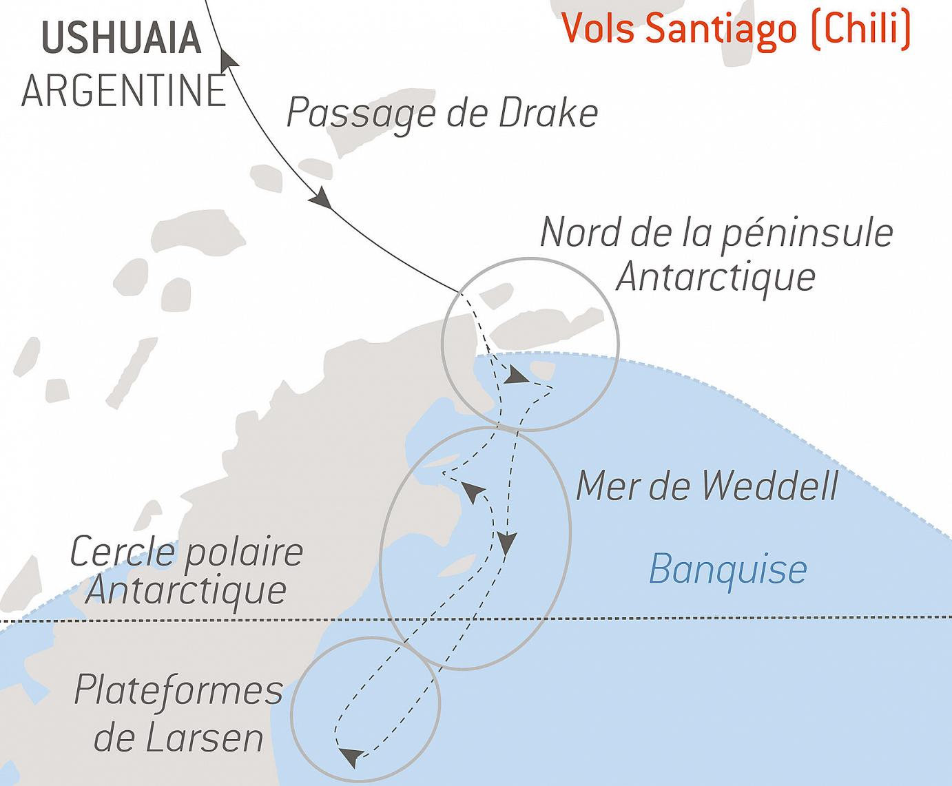 carte Les manchots empereurs de la mer de Weddell, 15 jours