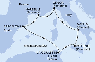 carte Méditerranée, 8 jours