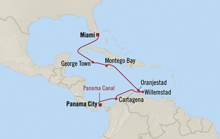 carte Panama, Colombie, Curaçao, Aruba, Jamaïque - 11 jours