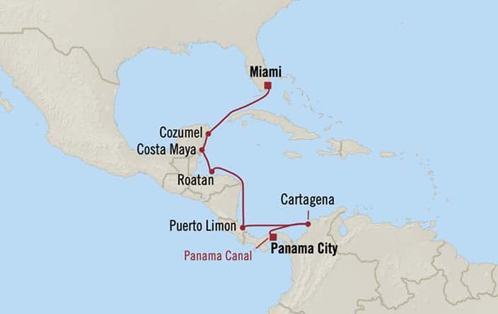 carte Panama, Colombie, Costa Rica, Honduras, Mexique – 11 jours
