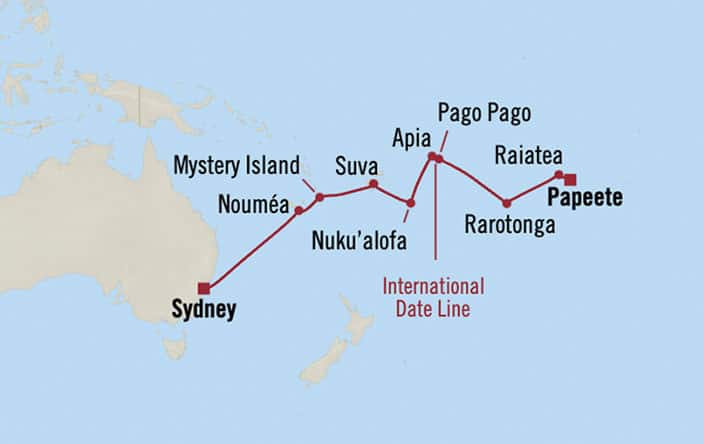 carte Australie, Nouvelle-Calédonie, Vanuatu, Fidji, Tonga – 17 jours
