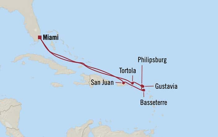 carte Etats-Unis, Porto Rico, Saint-Christophe-et-Niévès, Saint-Barthélemy, Saint Martin - 12 jours