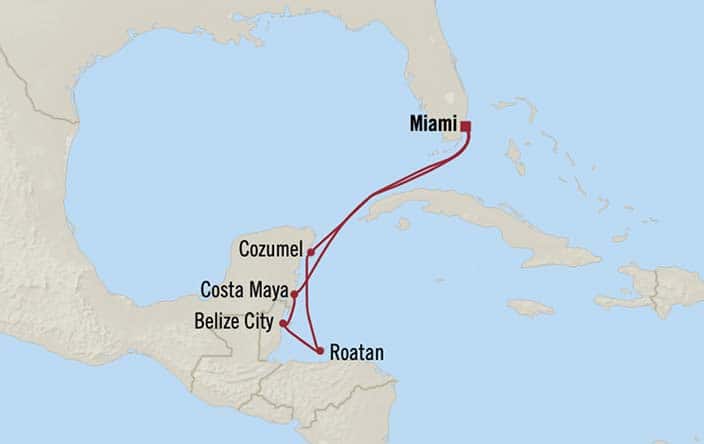 carte Mexique, Etats-Unis, Honduras, Belize – 8 jours