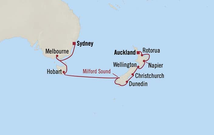 carte Australie, Nouvelle-Zélande – 15 jours