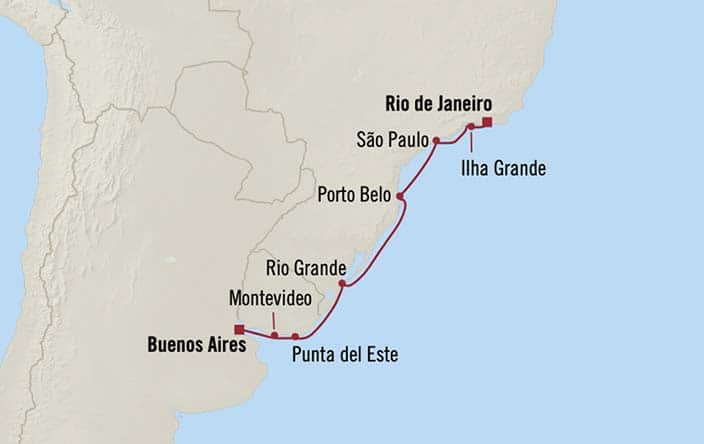 carte Brésil, Uruguay, Argentine – 11 jours