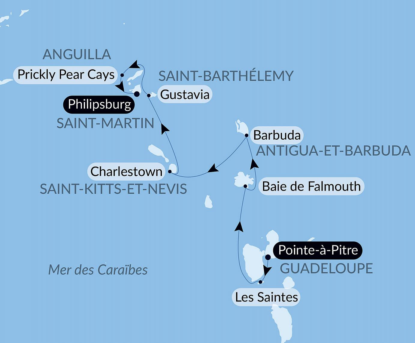 carte Histoire et culture dans les bijoux des Caraïbes, 8 jours