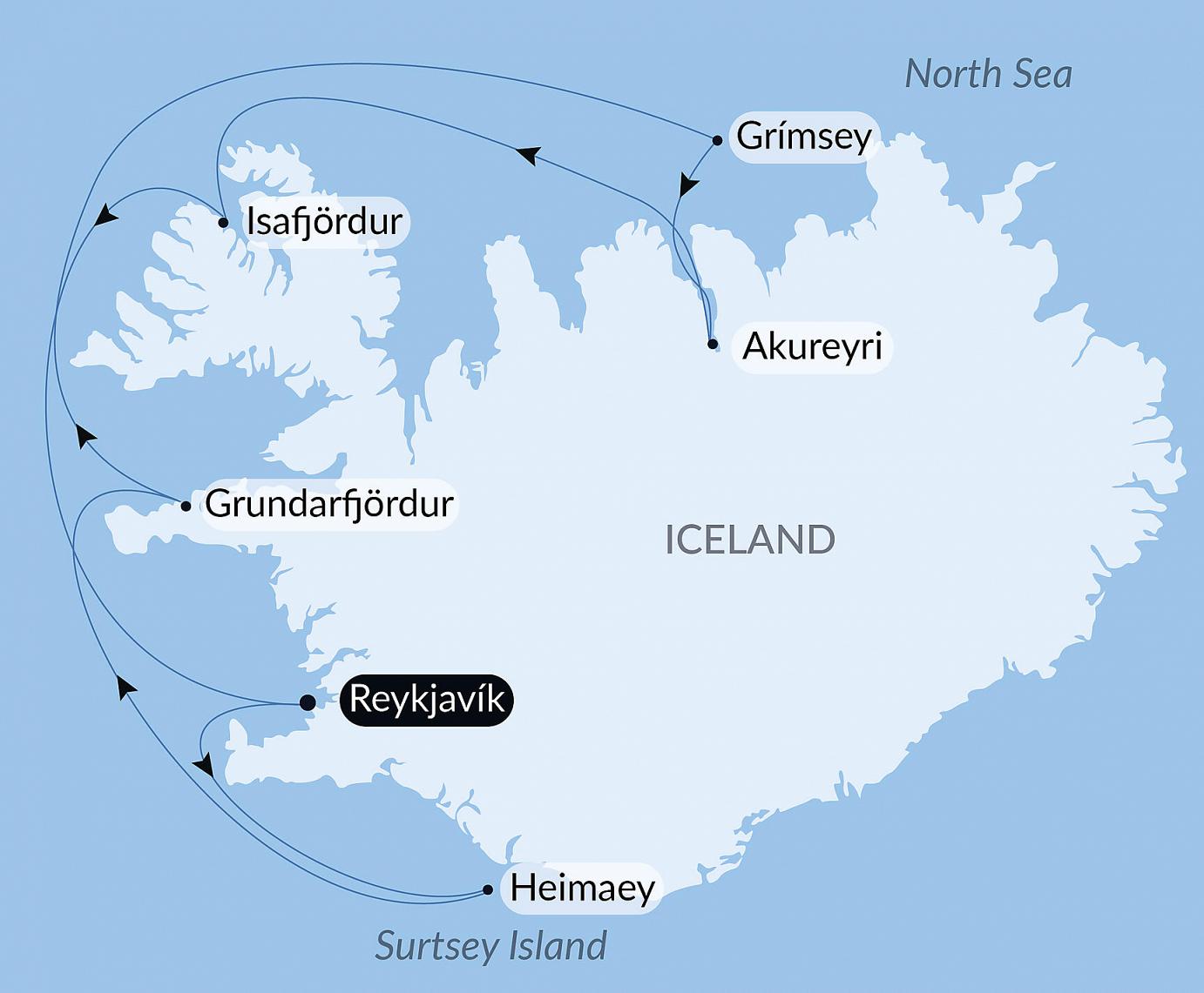 carte Mosaïque islandaise, 8 jours