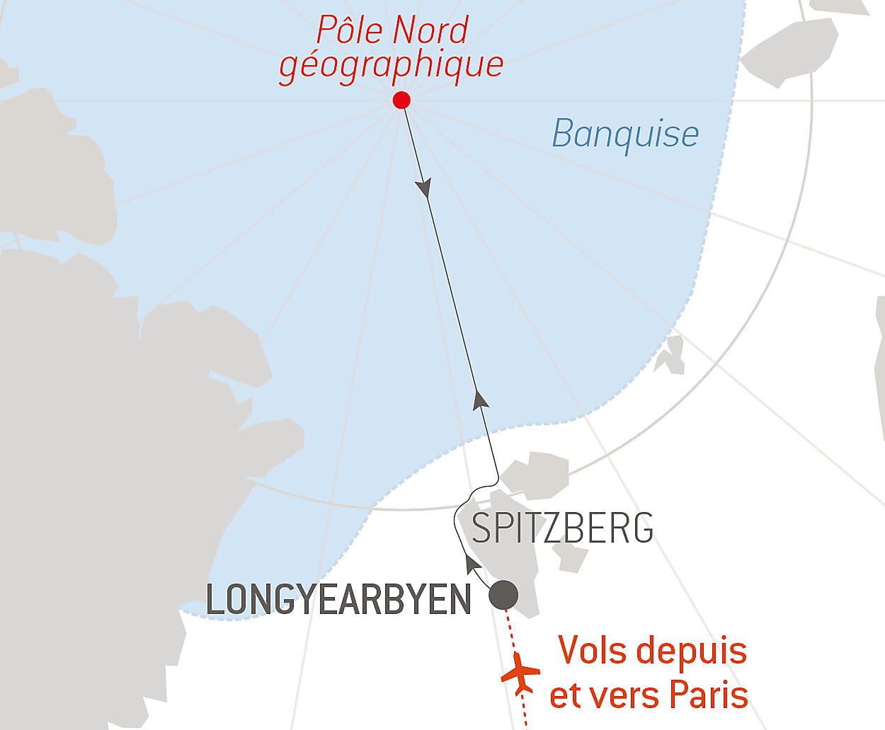 carte Le pôle Nord géographique, 16 jours