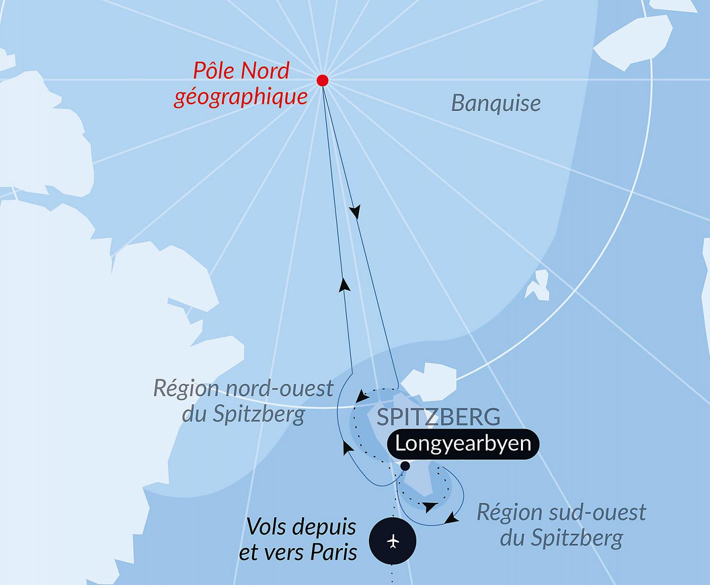 carte Le pôle Nord géographique, 16 jours