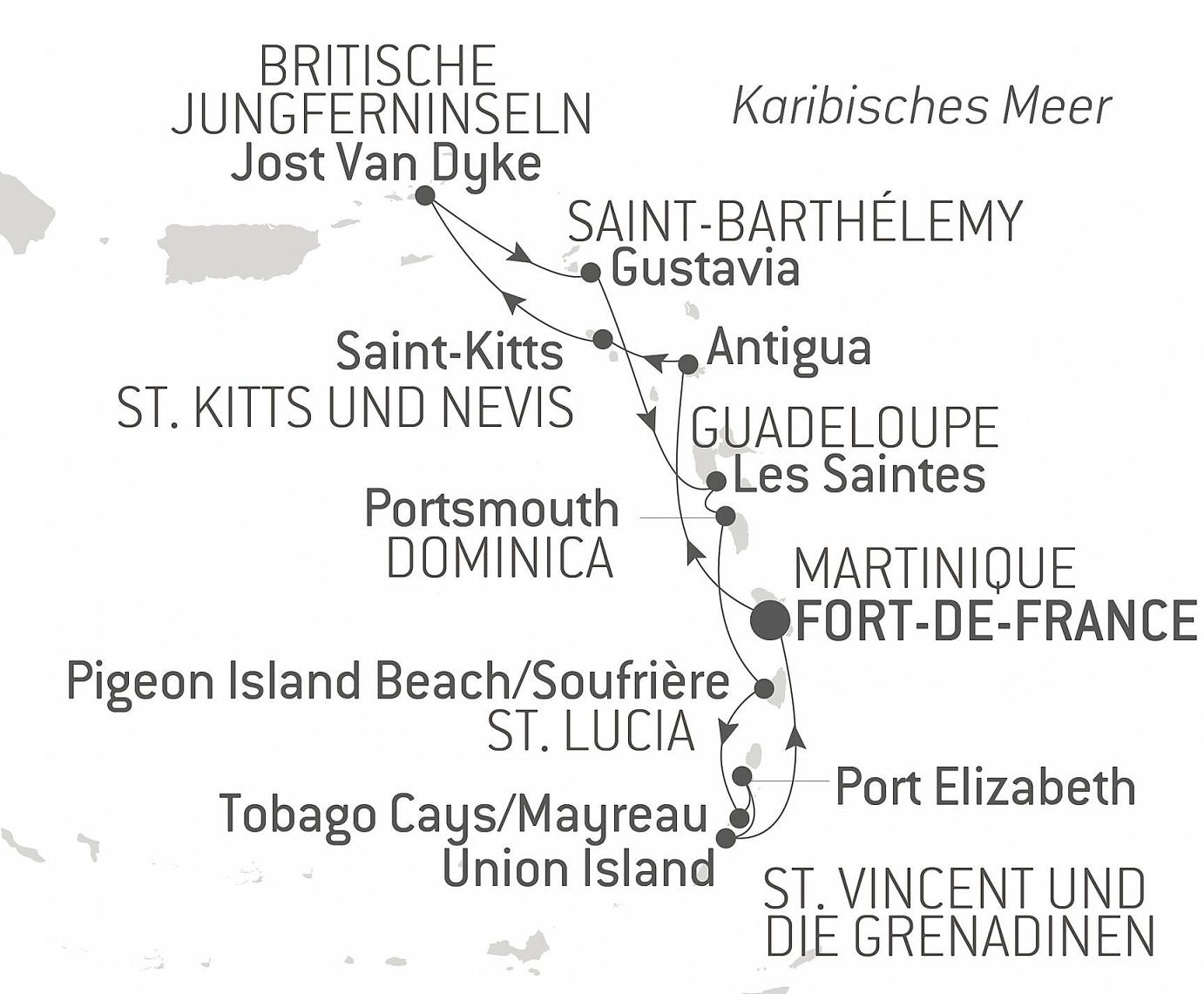 carte L'essentiel des Caraïbes, 13 jours