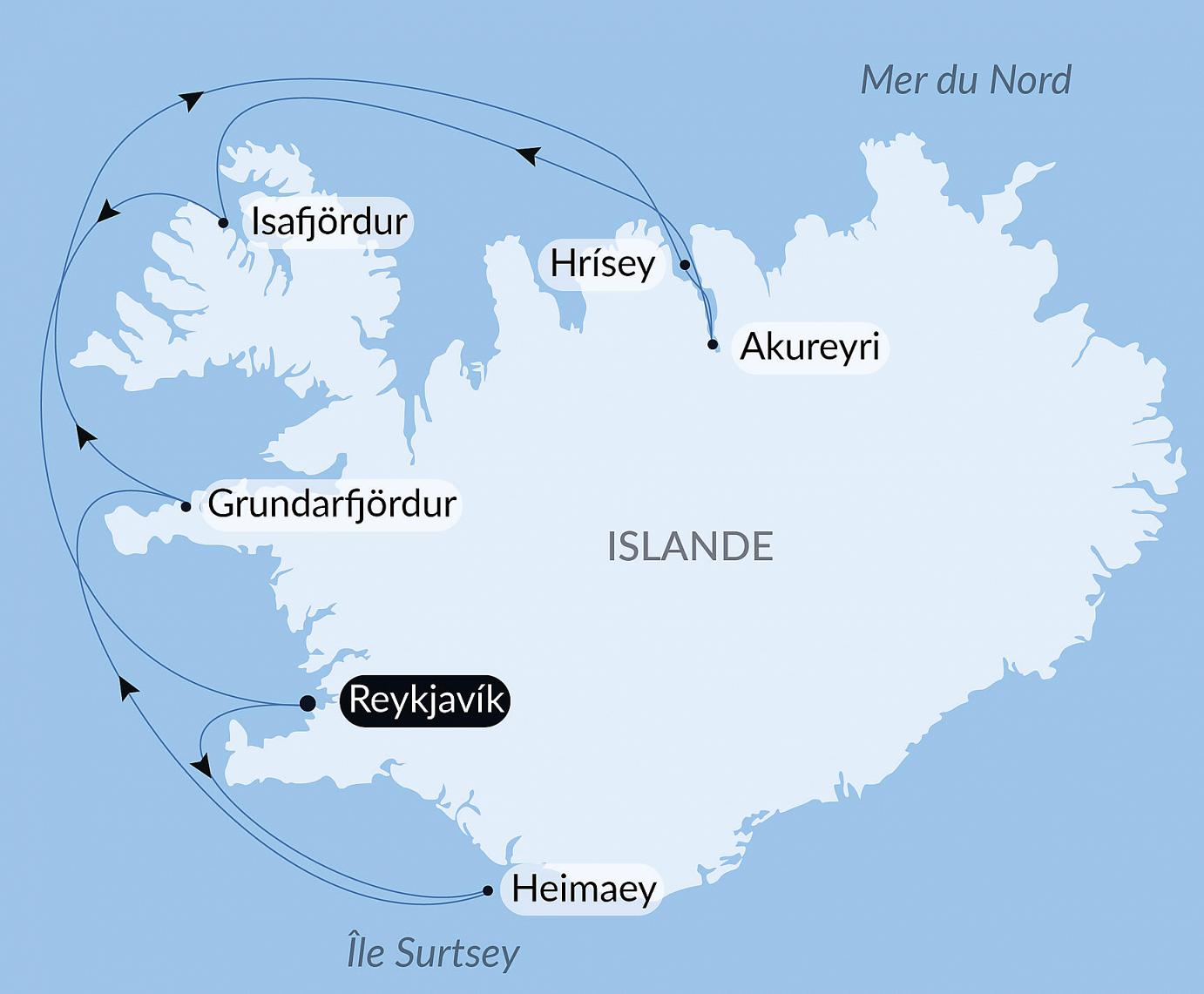 carte Mosaïque islandaise, 8 jours