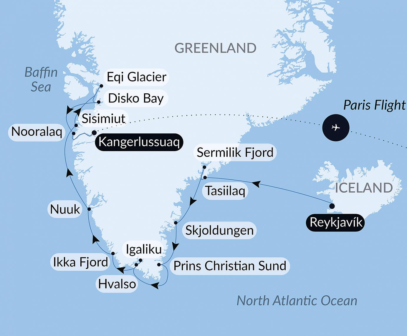 carte Expédition à la lisière de l'inlandsis, 14 jours