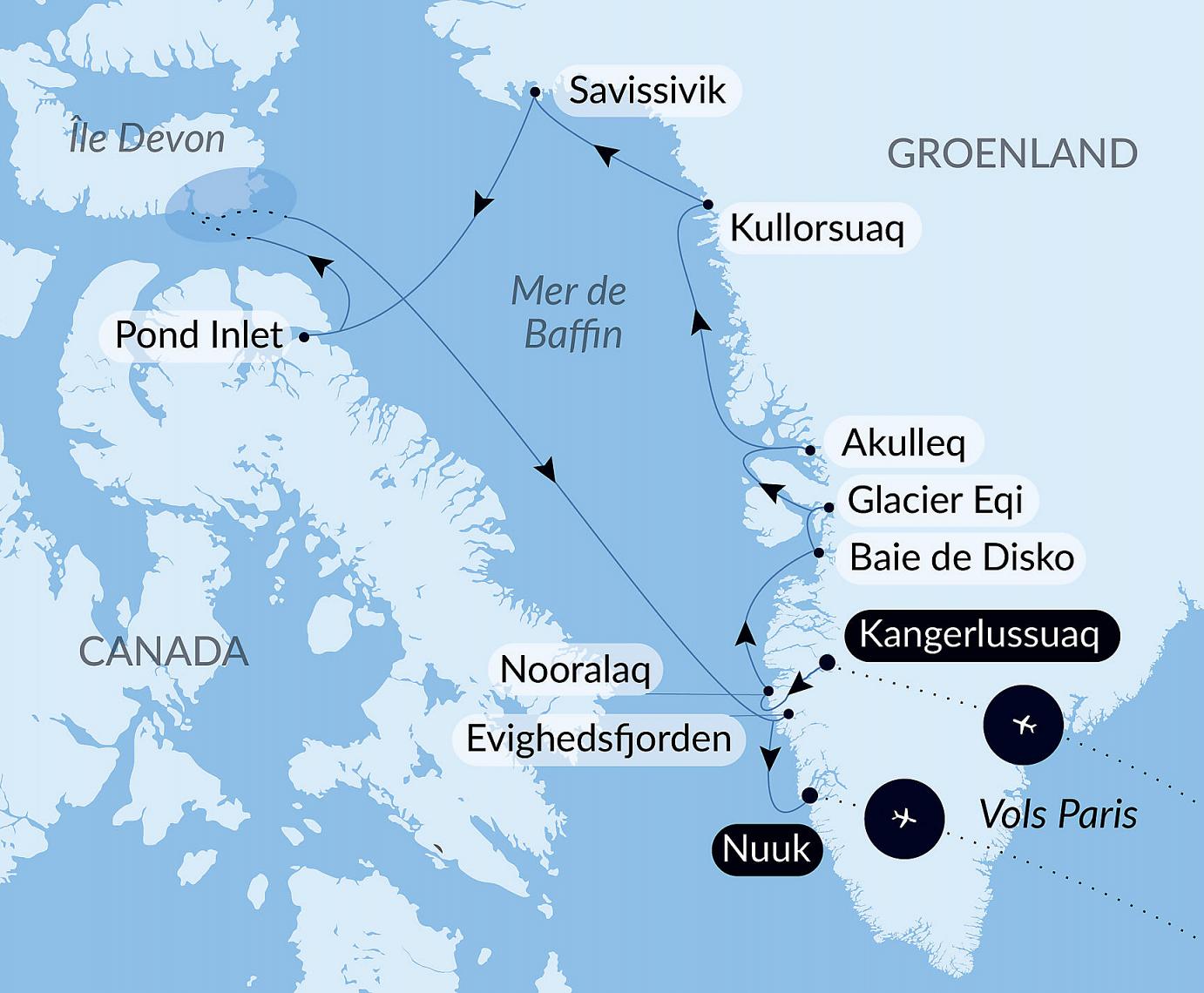 carte Les secrets de la mer de Baffin, 14 jours