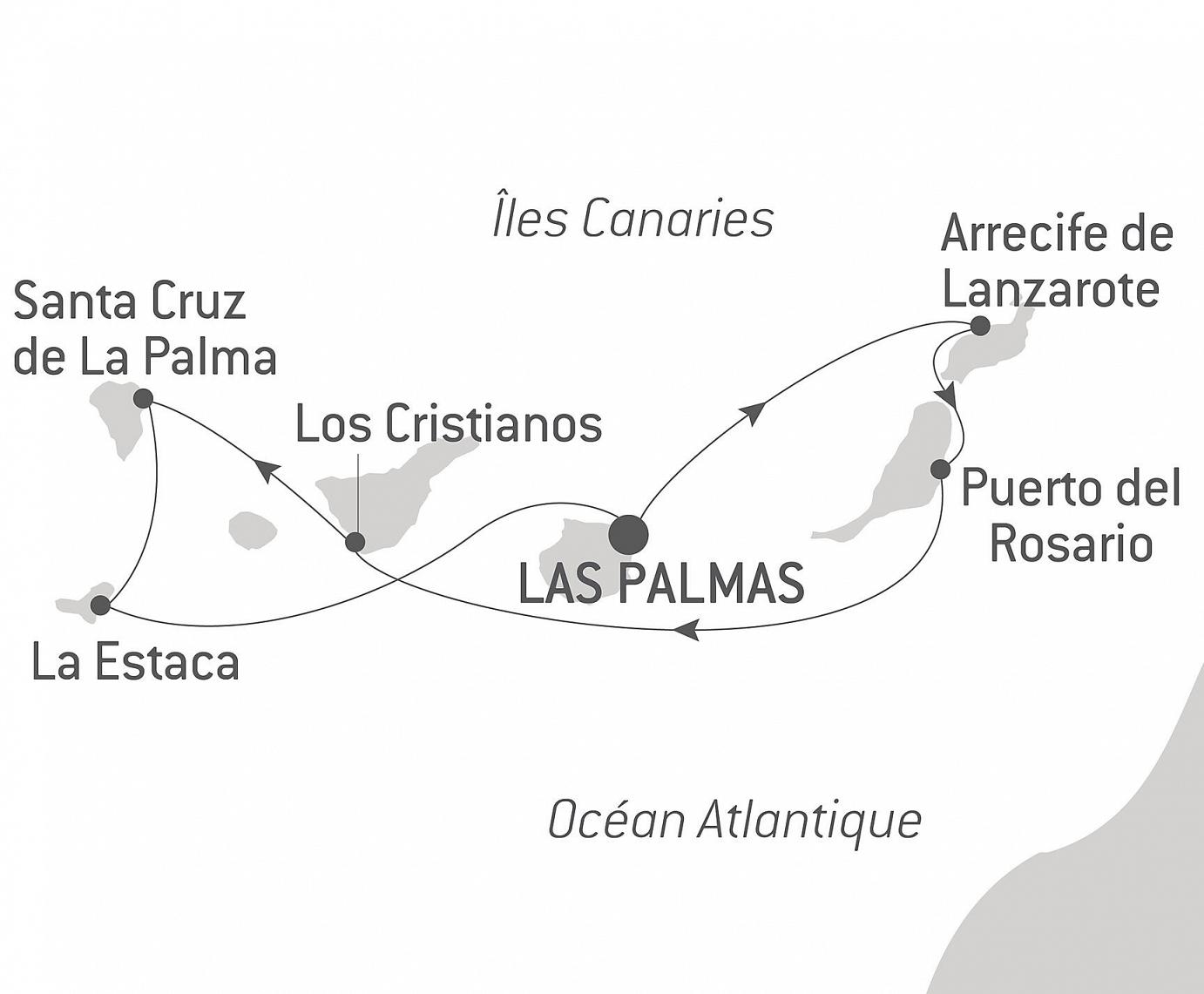 carte Les Canaries, terres de contrastes, 8 jours