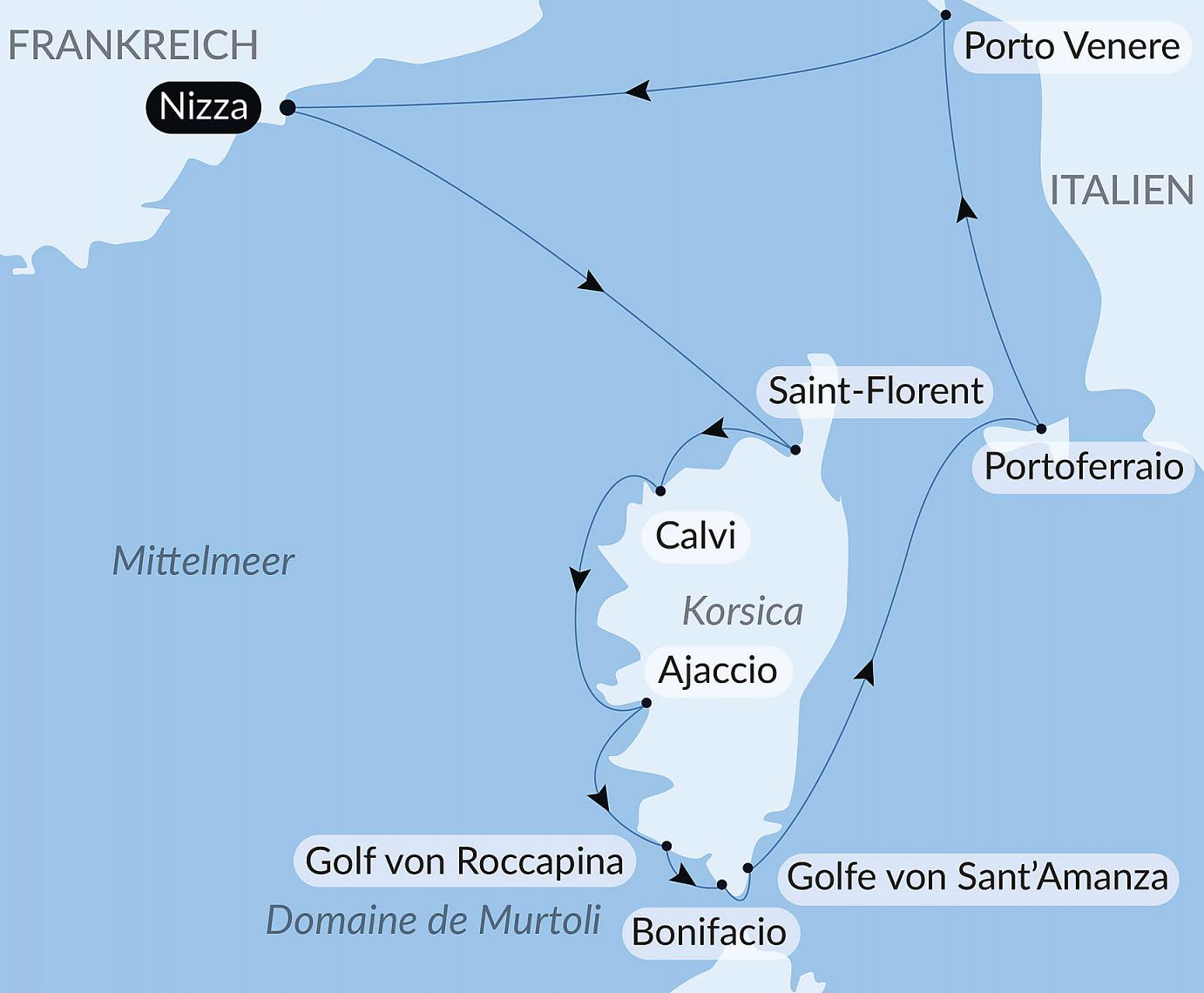 carte La grande boucle corse, 10 jours